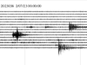 Denní seismogram ze dne 7.2.2023
