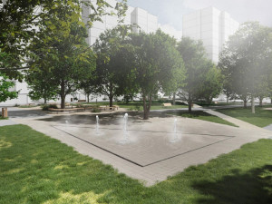 Vizualizace revitalizace louky za 7. základní školou na Vinicích