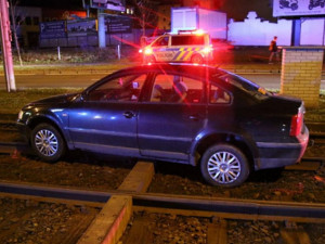 V polovině ledna skončila v kolejišti opilá řidička, foto: Policie ČR