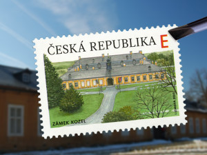 Zámek Kozel se pyšní vlastní poštovní známkou z edice Krásy naší vlasti