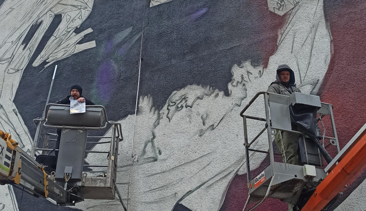 Zeď domu ve Františkovské ozdobí obří skleněný drak. Lákat bude na akci