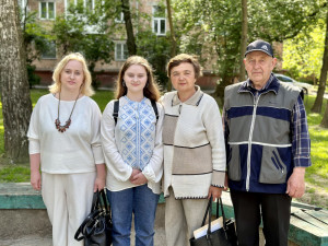 Svitlana Sančišina s rodinou v ukrajinském Žytomyru.