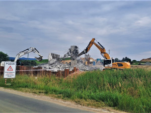 Demolici pilíře fotografovala Pavla Oškerová