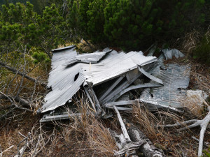 Trosky letounu nalezeného poblíž Sněžky