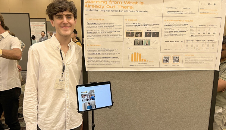 Matyáš Boháček na konferenci Face and Gesture.