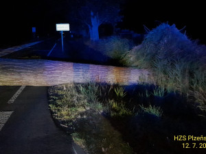 Ničivá noční bouře pustošila západ Čech, hasiči vyjížděli k desítkám zásahů. Lidé sledovali děsivé mraky