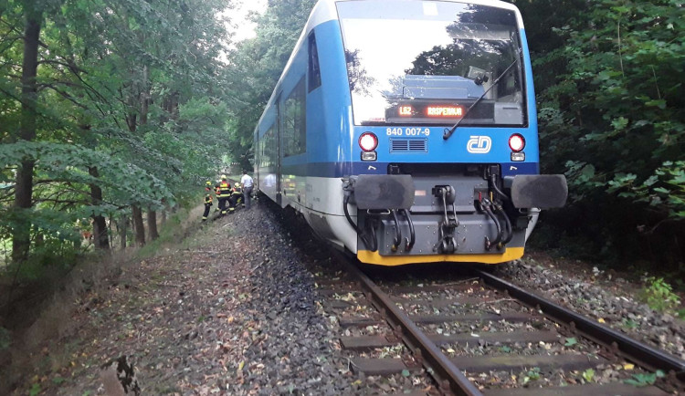 Vlak narazil u Raspenavy do spadlé větve, cestujícím se nic nestalo