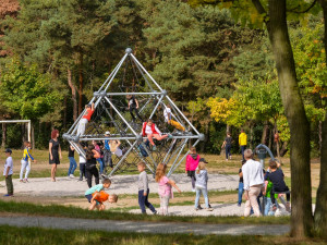 Špitálský les zas o něco prokoukl. Dostal nové cesty, lavičky  a vybavení dětského hřiště za 2,6 milionu
