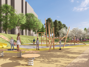 Zanedbaný prostor na nejlidnatějším obvodu se promění. Přibude zeleň i herní prvky pro děti