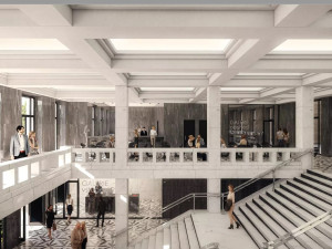 Výstavní prostory galerie i tělocvična, lidé se mohou seznámit se studií obnovy zchátralých lázní