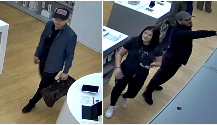 Tříčlenný gang zlodějů odcizil v prodejně mobily značky Apple za milion korun. Jejich tváře zachytila kamera