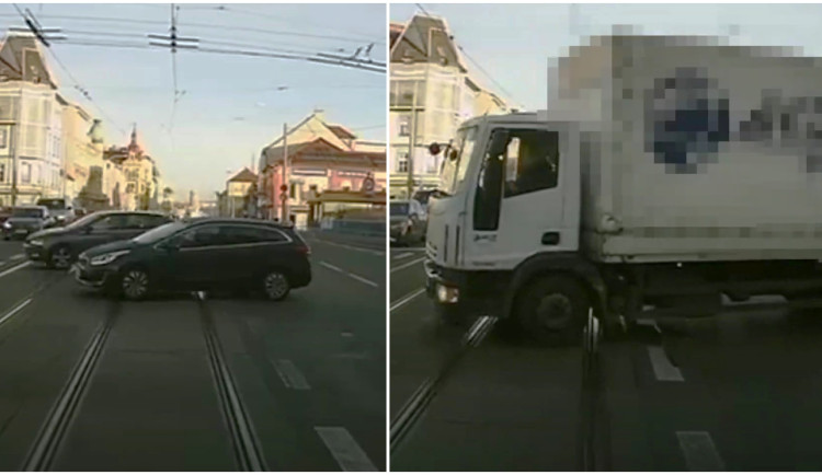 VIDEO: Bezohlední řidiči ignorovali policejní vůz se zapnutými majáky