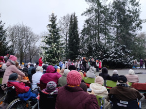 Senioři ze Čtyřlístku si užili rozsvícení vánočního stromečku, nechybělo ani zpívání koled či ochutnávka cukroví
