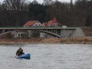 Ornitologové se rozdělili do několika skupin a na kánoích propluli po řece Berounce