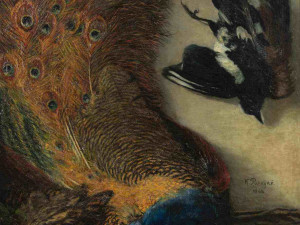 Karel Purkyně, Zátiší s pávem (Cikánova lovecká kořist), 1861, ZČG