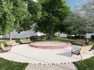 Vizualizace vnitrobloku Sokolovská 25–29