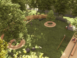 Návrh rozšíření psí loučky v parku U Bazénu