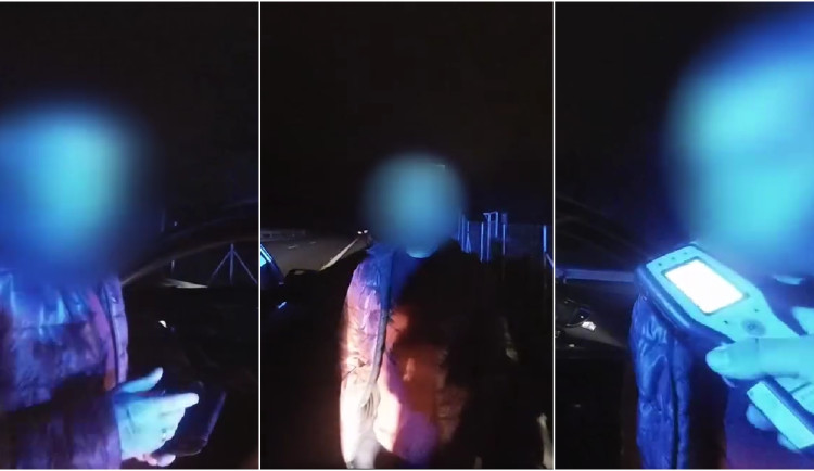 VIDEO: Měl jsem jedno pivo, tvrdil řidič hnědé Hondy a nadýchal skoro čtyři promile