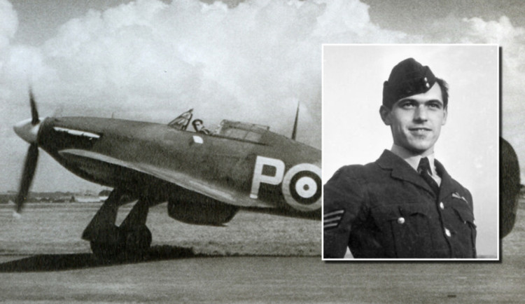 Miroslav Štandera u 312. perutě v kokpitu Hurricanu Z2836 P-DU