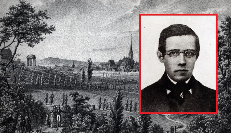 Mladý Bedřich Smetana a dobový obrázek Plzně