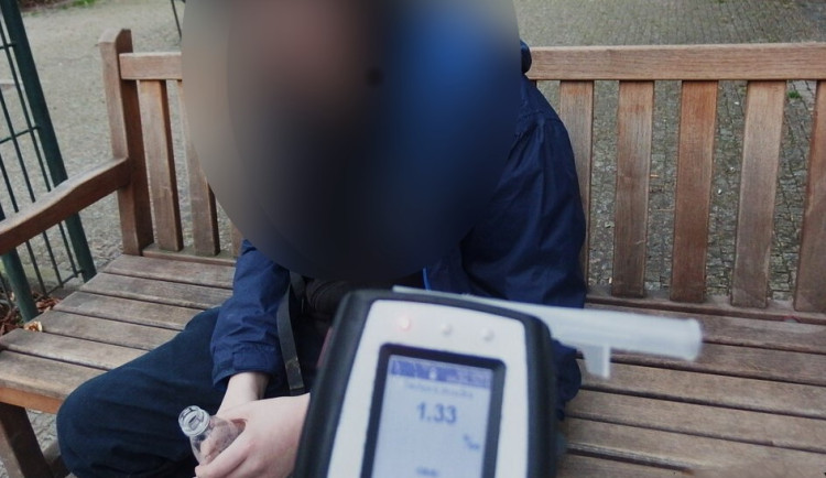 Strážníci zachraňovali teenagera, který to v parku přehnal s vodkou. Naměřili mu 1,33 promile alkoholu