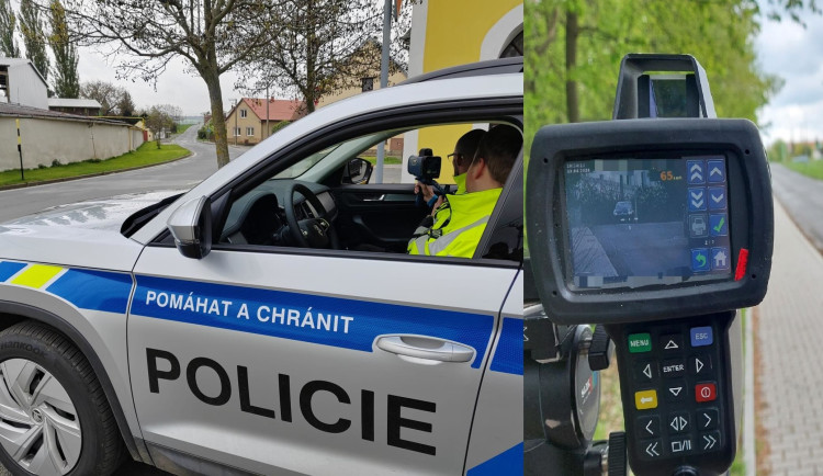 Policisté měří rychlost během Speed Marathonu v Plzeňském kraji