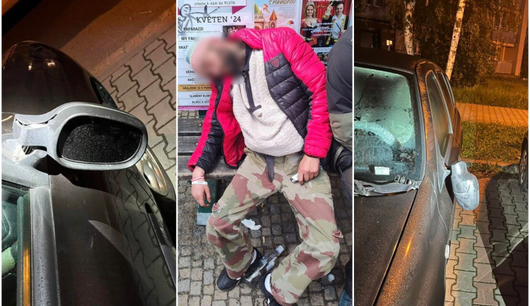 Nadýchal skoro pět promile a nedal se vzbudit, další ochmelka poničil zaparkované auto