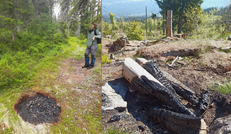 Strážci NP Šumava našli další nelegální ohniště. Rozdělali ho trampové, kteří navíc kradli v Modravě