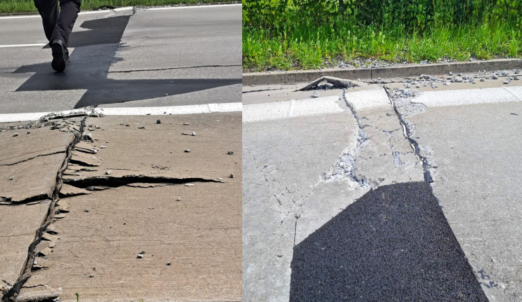 Na dálnici D5 opět popraskala vozovka. Kvůli trhlinám byl omezen provoz na 85. kilometru