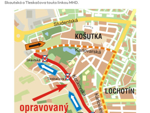 Goethova ulice dostane novou dlažbu a obrubníky, cestující v MHD se musí počítat s výlukou