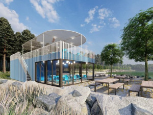 U Boleváku už roste nové pobytové místo s občerstvením, střešní terasou a prostorným molem