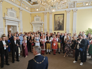 Setkání významných hostů Chodských slavností u starosty Domažlic,