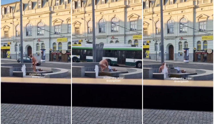 VIDEO: Pořádně nechutné představení, muž si z kašny na rušné třídě udělal bidet