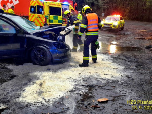 Škodovka po smyku na mokru narazila do silného stromu, řidič utrpěl těžké zranění