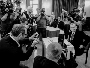 V roce 2009 převzal Václav Havel Cenu 1. června, kterou Plzeň uděluje osobnostem, které přispěly k šíření ideálů demokracie, foto: Tomki Němec