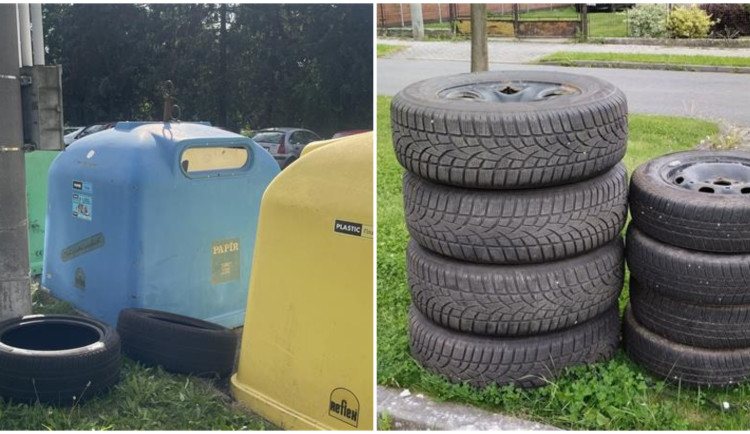 V ulicích se opět objevují odložené pneumatiky, existuje přitom mnoho míst, kde je mohou lidé zdarma odevzdat
