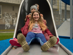 Děti mohou dovádět na jedinečné herní sestavě, v České republice jde o unikát