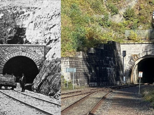 Železniční tunel pod šumavským Špičákem byl až donedávna tím nejdelším v naší zemi. Při jeho stavbě zahynulo 60 dělníků