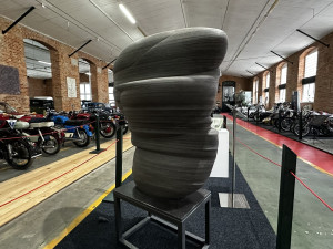 Dílo světoznámého britského sochře A. D. Cragga, které vzniklo právě ze dřeva nalezeného subfosilního dubu