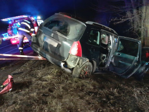 Řidič osobáku nepřežil náraz do stromu, záchranáři o život muže bojovali desítky minut