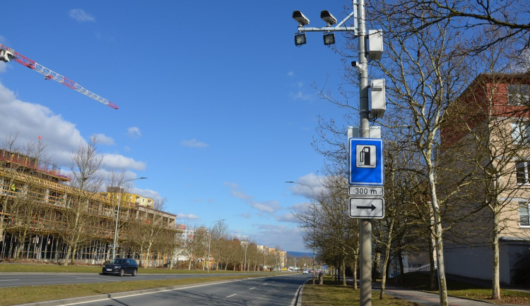 Úsekové měření Studentská, bod A směr centrum