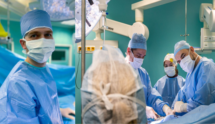 Vlevo lékař Petr Kofroň, zcela vpravo na druhém snímku jeho kolega Ondřej Havel