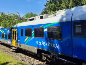 Ulomený strom se zřítil na střechu jedoucího vlaku a ochromil provoz na šumavské trati