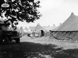 Vojenský tábor 109. evakuační nemocnice americké armády v Plzni na Borech, květen-září 1945