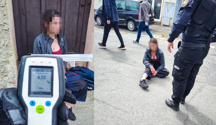 Strážníci tahali ženu z ulice, kam si lehla. V sobě měla skoro pět promile alkoholu