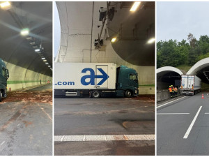 Řidič v náklaďáku narazil do tunelu Valík. D5 je uzavřená, řidiči musí po objížďce