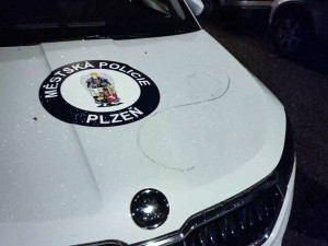 Zatímco strážníci zachraňovali seniorku, neznámý vandal jim poničil auto