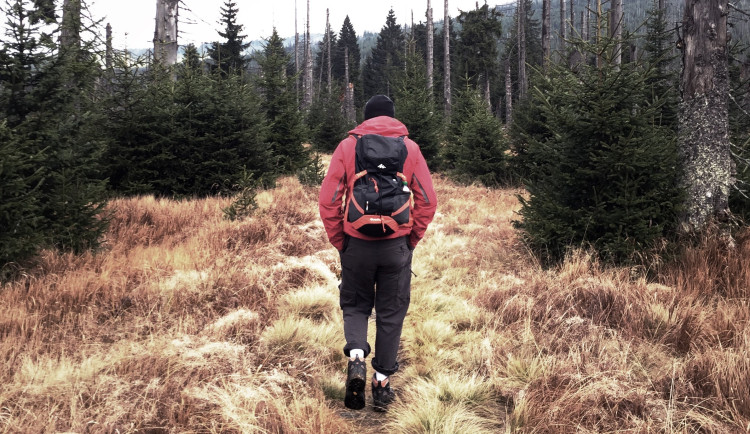 Stezka na Modrý sloup z německé strany hranice