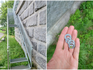 Zloděj ukradl schodiště k vyhlídce na pilíři, začal odspodu a nahoru už nedosáhl