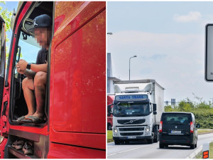 Řidič kamionu měl platný zákaz řízení, navíc porušil pravidlo se zákazem stání ve městě